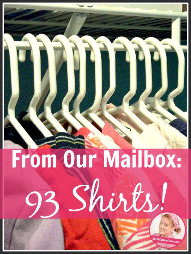 From Our Mailbox 93 Shirts! at ASlobComesClean.com