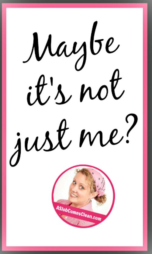 Maybe it's not just me title at ASlobComesClean.com pin