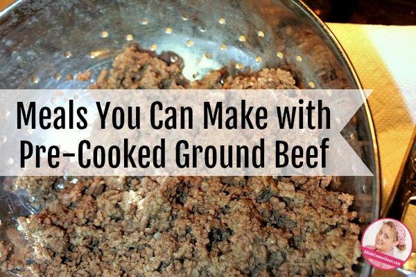 quick and easy meals using pre-cooked ground beef at ASlobComesClean.com