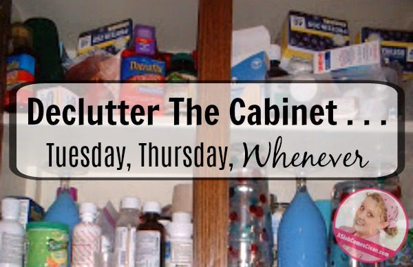 Tackle It Whenever Declutter Cabinet at ASlobComesClean.com