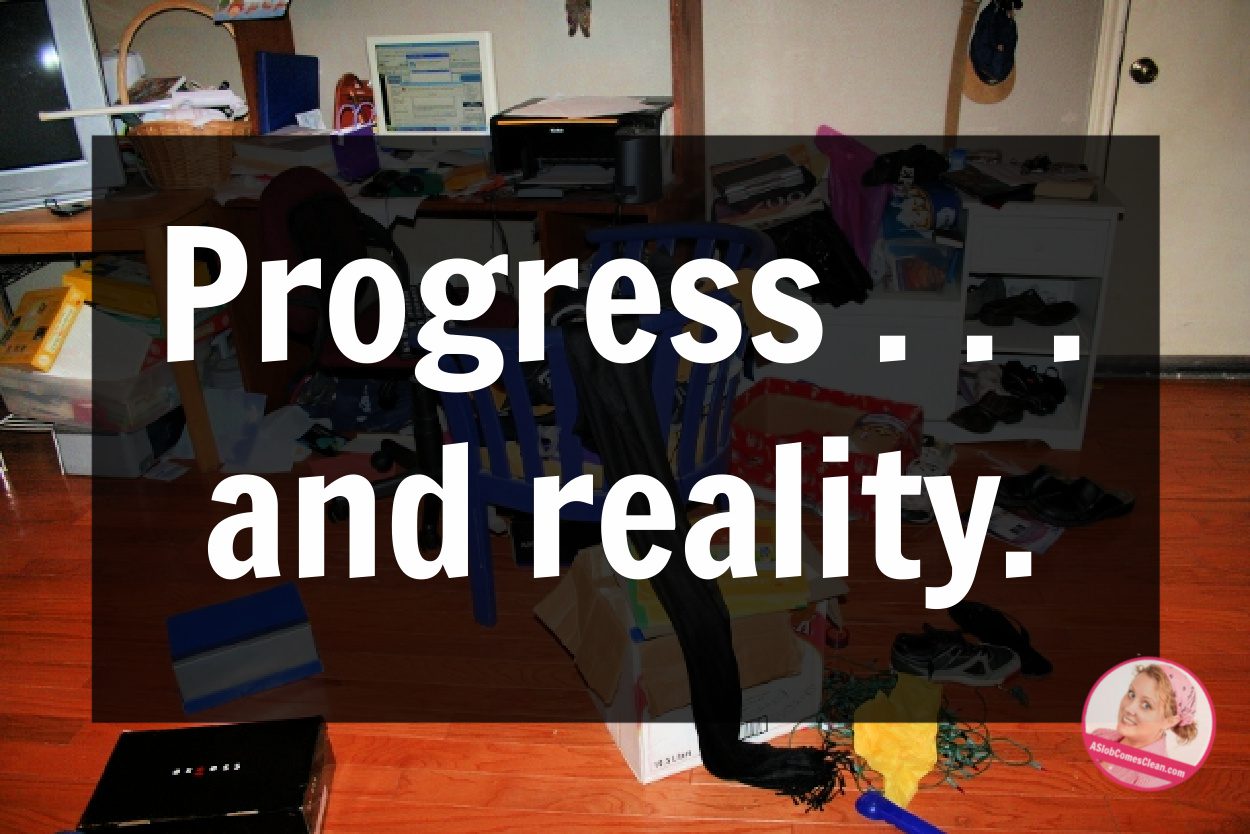 progress decluttering and reality at aslobcomesclean.com