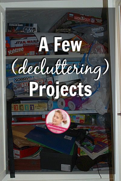 a few decluttering projects games donate pile paper files at ASlobComesClean.com