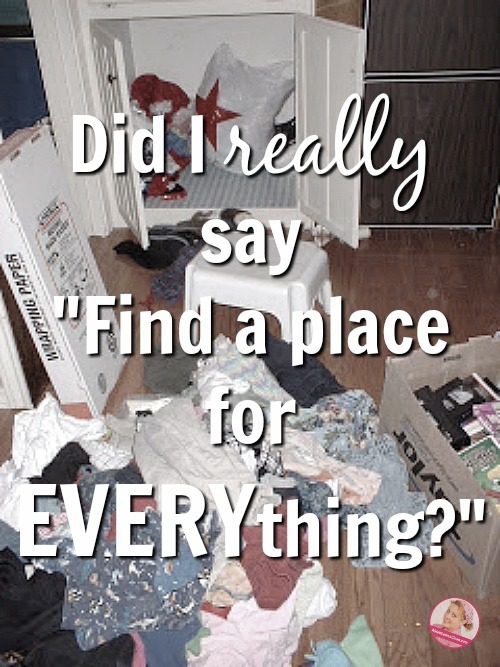 Do I have to find a place for everything when decluttering at ASlobComesClean.com