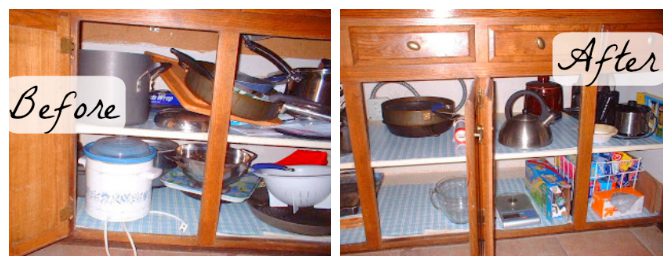 before after kitchen declutter