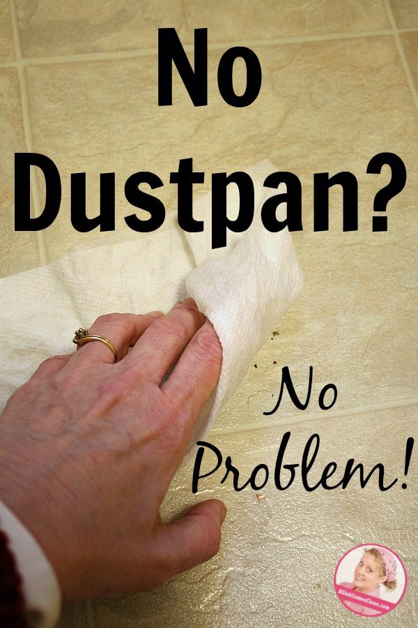 No Dustpan No Problem at ASlobComesClean.com Sweeping the Kitchen