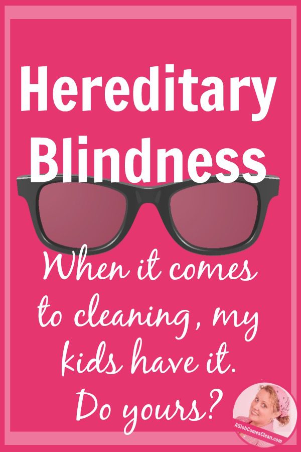 My Kids have Hereditary Blindness When It Comes to Cleaning at ASlobComesClean.com