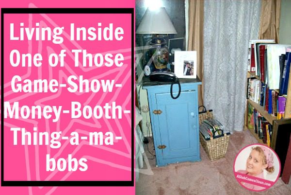 Living Inside One of Those Game-Show-Money-Booth-Thing-a-ma-bobs fb at ASlobComesClean.com
