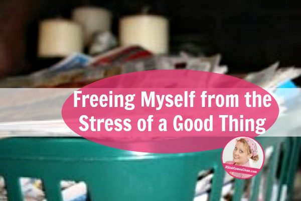 freeing myself from the stress of a good thing at ASlobComesClean.com