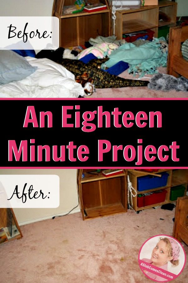 An Eighteen Minute Project before after pin at ASlobComesClean.com