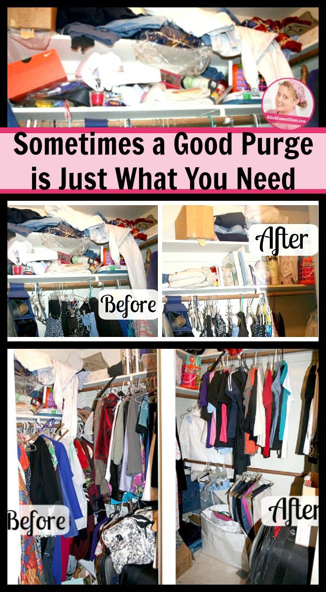 Sometimes a Good Purge is Just What You Need pin at ASlobComesClean.com