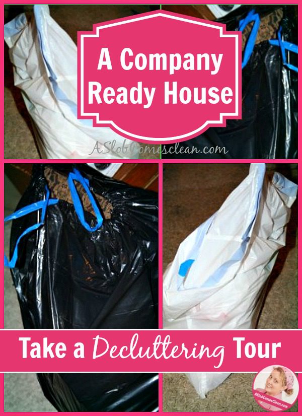 A Company Ready House - Take a Decluttering Tour pin at ASlobComesClean.com