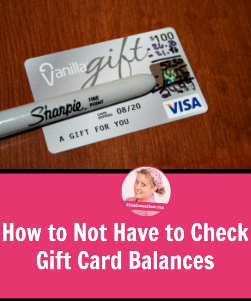 How to Not Have to Check Gift Card Balances pin at ASlobComesClean.com