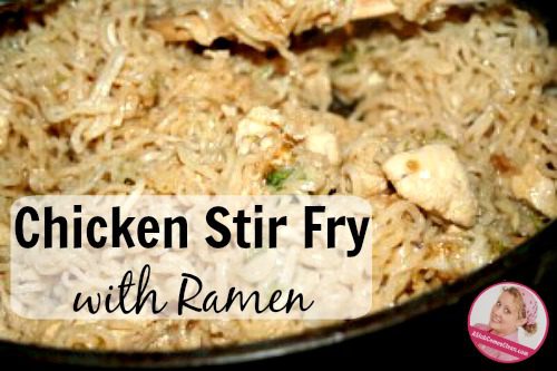 chicken stir fry with ramen at ASlobcomesClean.com fb