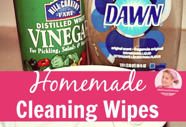 Homemade Cleaning Wipes title at ASlobComesClean.com