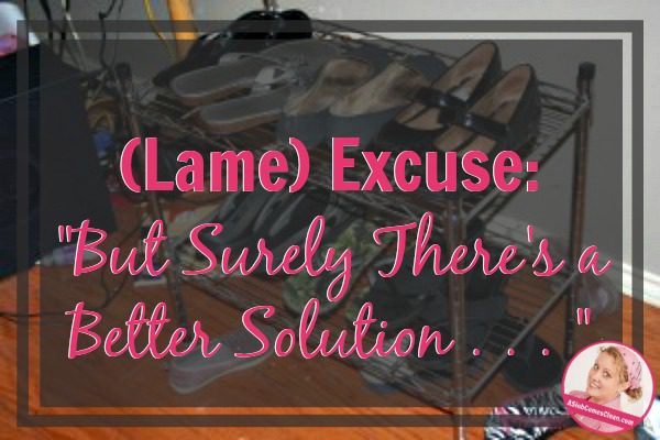 lame excuse better solution  at ASlobComesClean.com