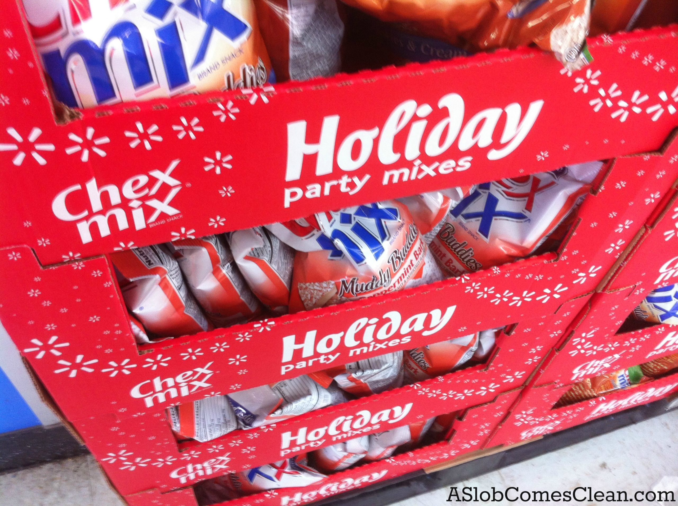 Peppermint Bark Chex Mix Display at Walmart