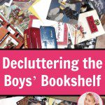 Decluttering the Boys’ Bookshelf pin at ASlobComesClean.com
