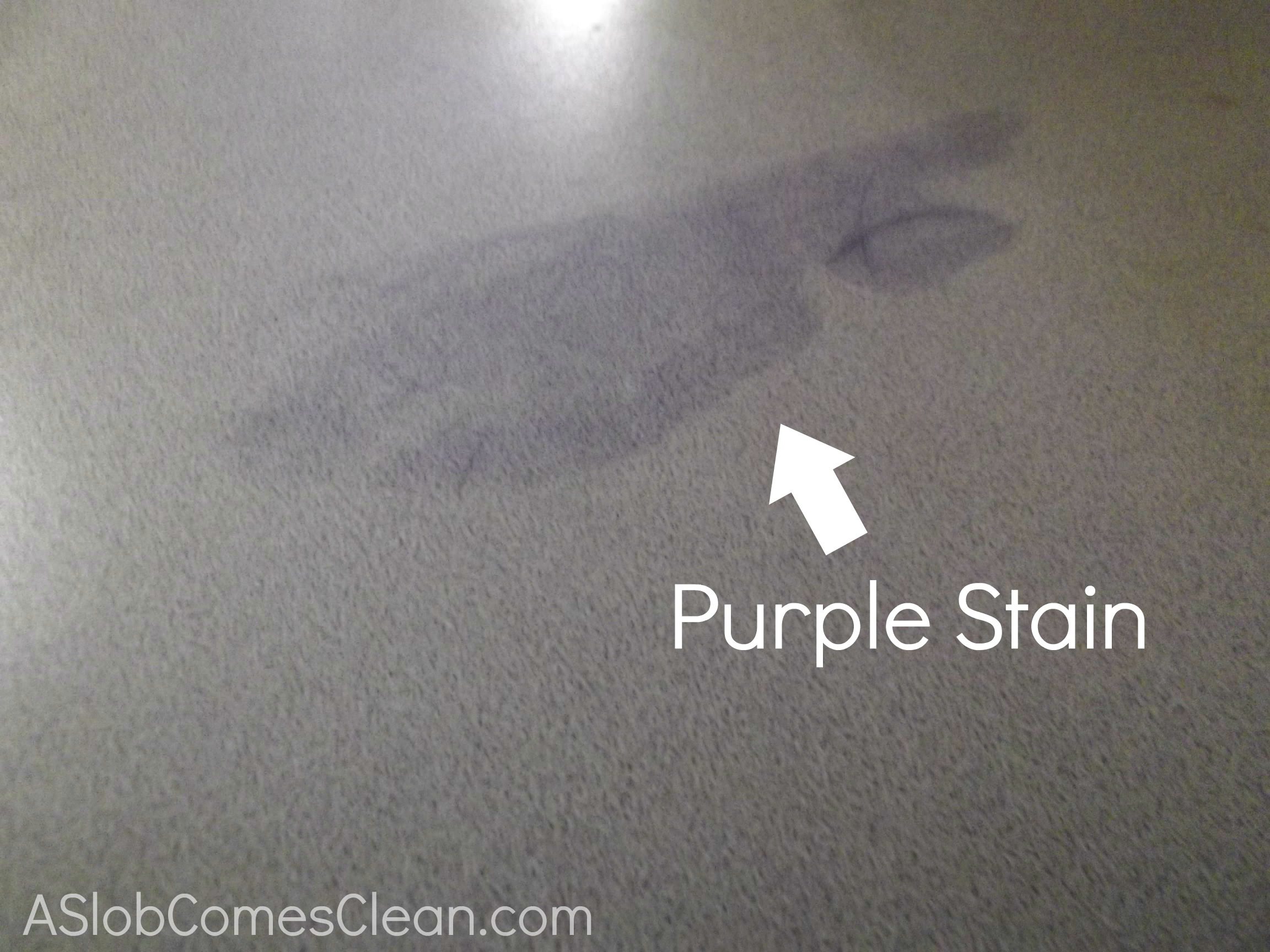 Purple stain on kitchen counter top