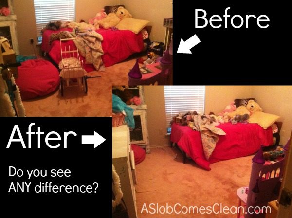 Before and After Pictures of My Daughter's Room (There IS a difference, I promise.)