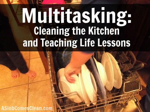 Kids Learning to Clean the Kitchen