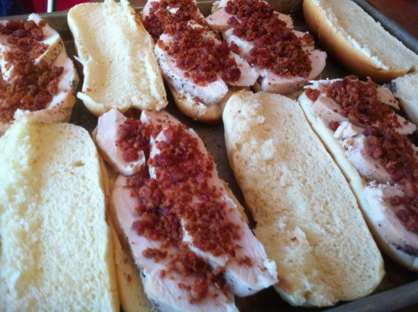 Assembly of Chicken Bacon Subs