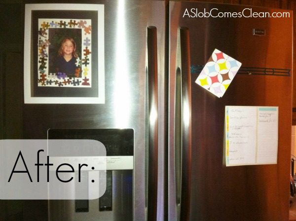 After Decluttering the Fridge at ASlobComesClean.com