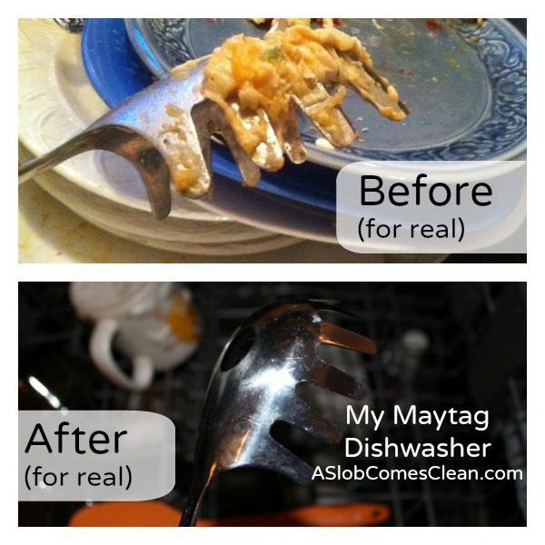 Before and After Pics Using my Maytag Dishwasher at ASlobComesClean.com