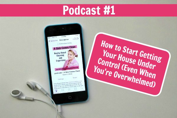 Podcast 1 How to Start Getting Your House Under Control (Even When You're Overwhelmed) at ASlobComesClean.com fb