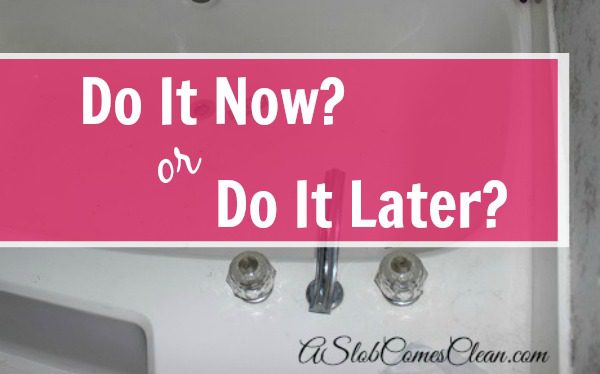 Do It Now or Do It Later at ASlobComesClean.com when should I do daily tasks