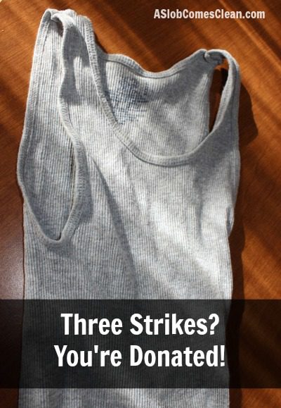 Three Strikes You're Donated! at ASlobComesClean.com