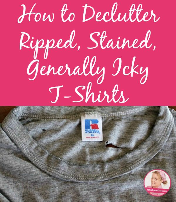 3 Ways to Declutter Ripped or Stained Clothing pin at ASlobcomesClean.com