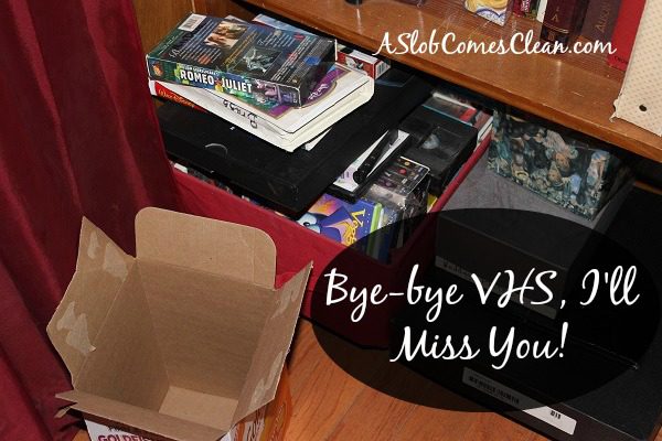 Decluttering My VHS Tapes at ASlobComesClean.com