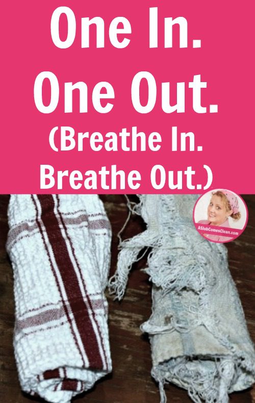 One In. One Out. (Breathe In. Breathe Out.) pin at ASlobComesClean.com