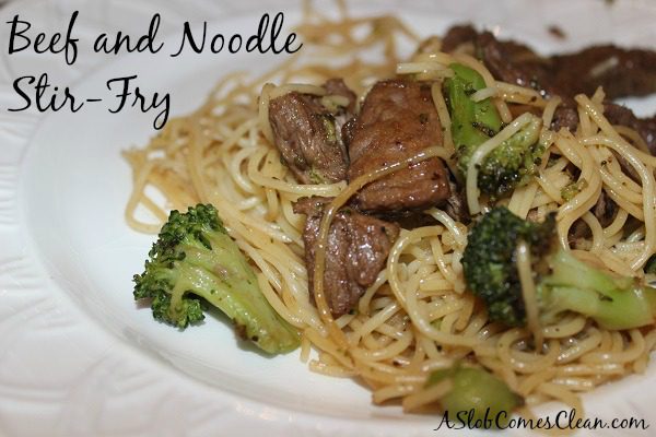 Photo - Beef and Noodle Stir-Fry Recipe at ASlobComesClean.com