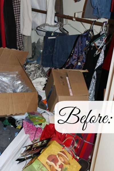 Photo - Before Picture of Knee-Deep Closet at ASlobComesClean.com