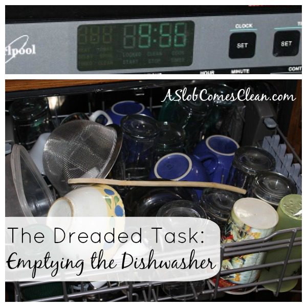 Emptying the Dishwasher (How Long Does it Really Take) at ASlobComesClean.com