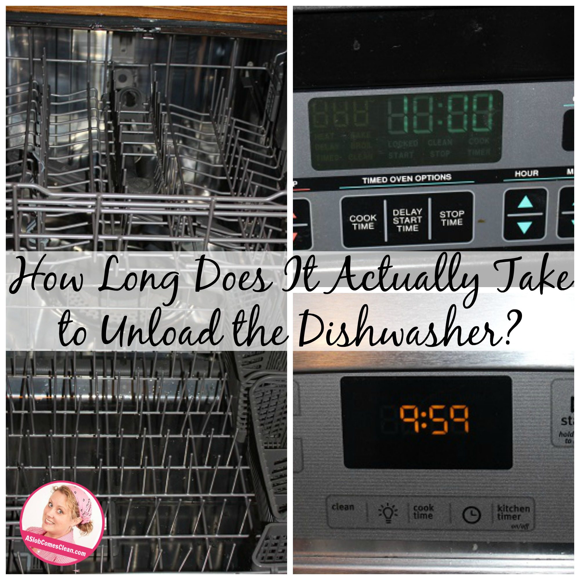 It only took me less than 5 minutes to unload the dishwasher at ASlobComesClean.com