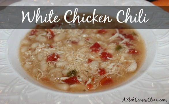 Photo - White Chicken Chili Recipe at ASlobComesClean.com