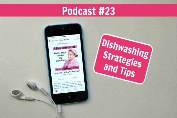 Podcasat 23 Dishwashing Strategies and Tips at ASlobComesClean.com fb