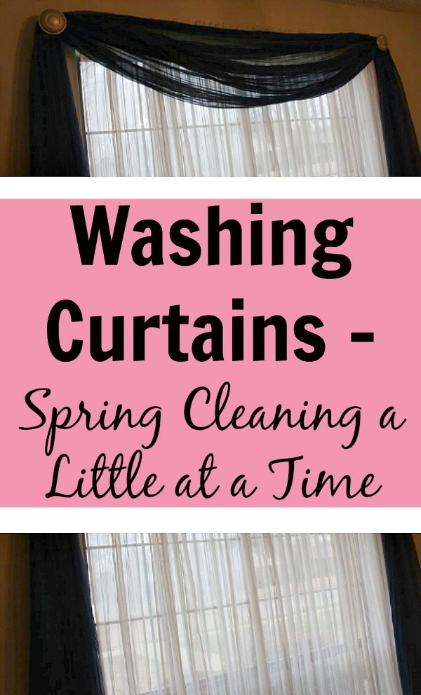 Washing Curtains - Spring Cleaning a Little at a Time at ASlobComesClean.com pin