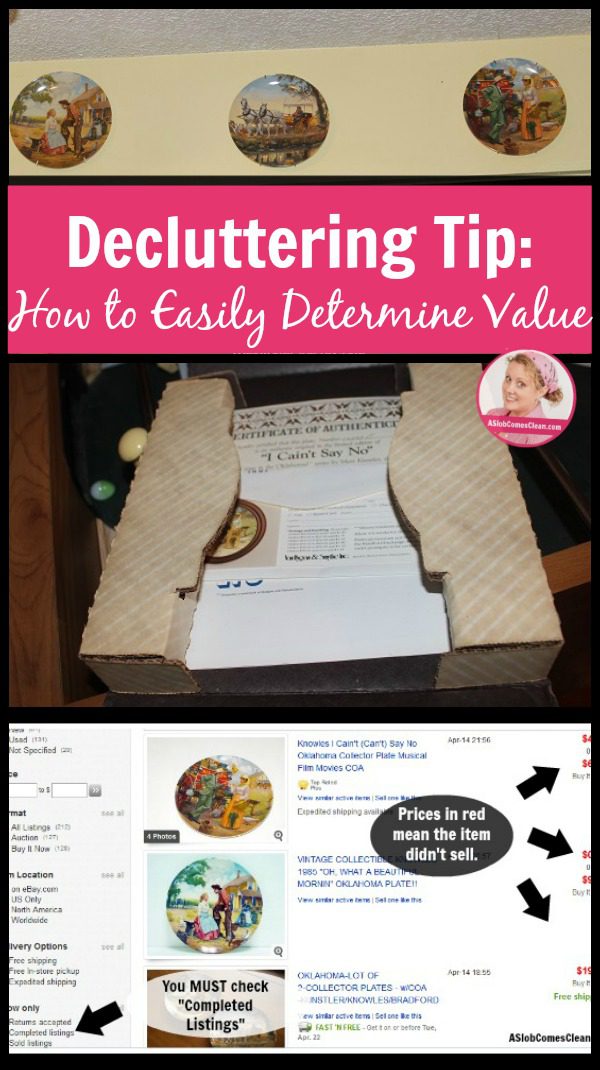 Decluttering Tip How to Easily Determine Value pin at ASlobComesClean.com