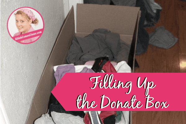filling up the donate box fb at ASlobComesClean.com