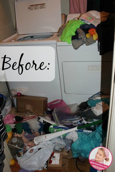 Decluttering the Laundry Room at ASlobComesClean.com