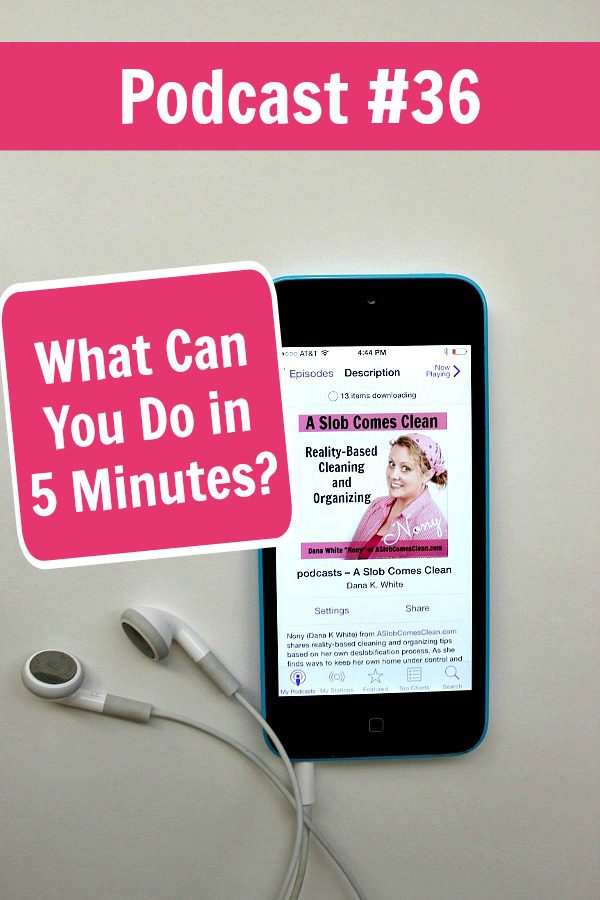 podcast 36 What Can You Do in 5 Minutes at ASlobComesClean.com pin