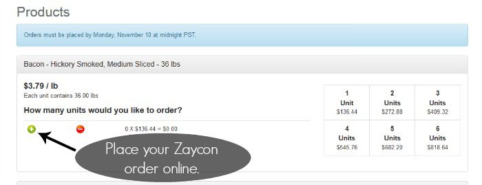 Zaycon bacon ordering process at ASlobComesClean.com