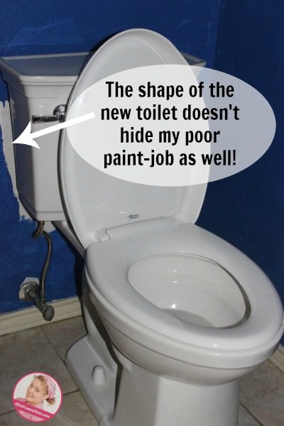 It is harder to hide my bad paint job now with my new toilet! at ASlobComesClean.com