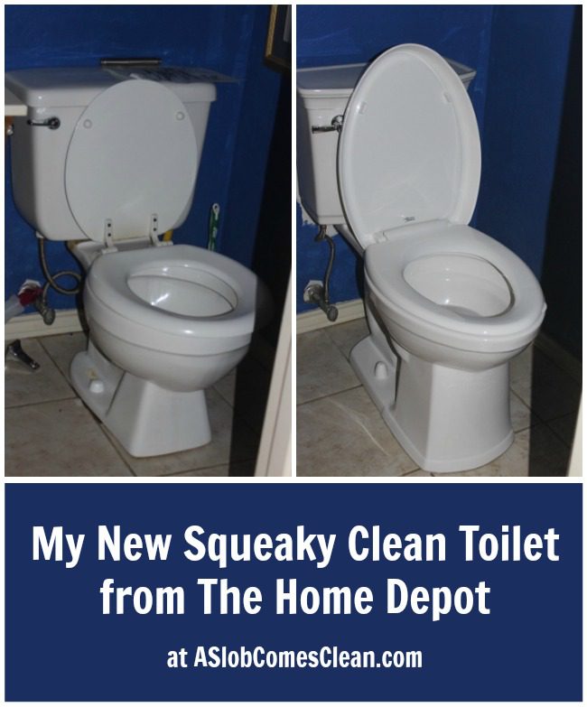 My New #SqueakyCleanBath Toilet from The Home Depot - a sponsored post at ASlobComesClean.com