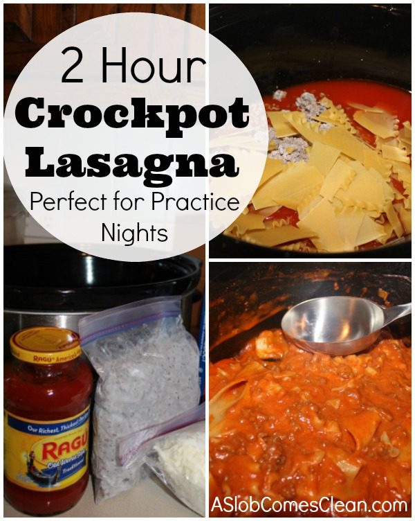 How to Make Crockpot Lasagna in 2 Hours at ASlobComesClean.com
