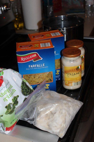 Ingredients for super fast one dish meal at ASlobComesClean.com