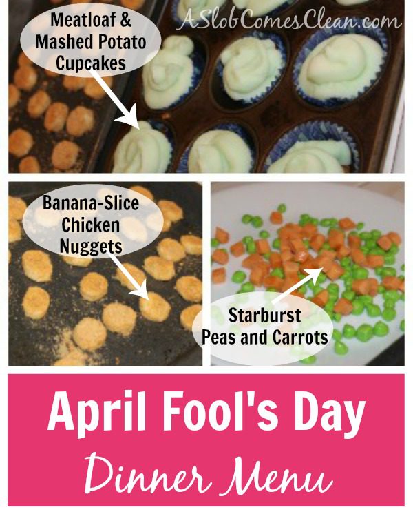 April Fool's Day Prank Dinner Menu at ASlobComesClean.com